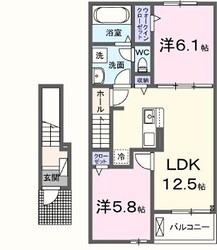 亀山駅 徒歩18分 2階の物件間取画像